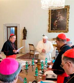 El Papa aborda con el Consejo de cardenales  la organizacin de la estructura econmico-administrativa de la Santa Sede