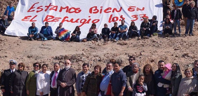 Conmemoran siete aos de encontrar con vida a los 33 mineros en Chile