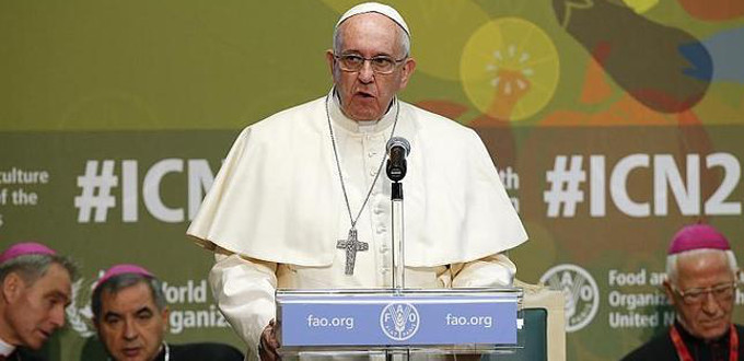 El Papa asegura en la FAO que el hambre no es una enfermedad incurable