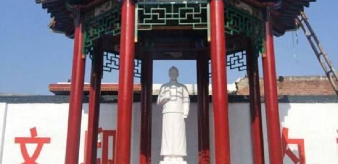 Fieles en Han Dan inauguran estatua de Santo Mrtir chino