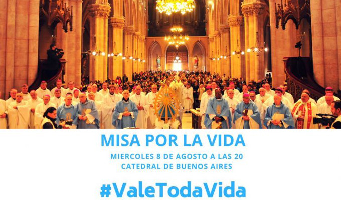 Santa Misa por la Vida en la Catedral de Buenos Aires mientras el Senado vota sobre el aborto