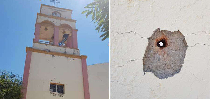 Una iglesia de Apatzingn, escenario de un enfrentamiento armado entre dos bandas de narcos