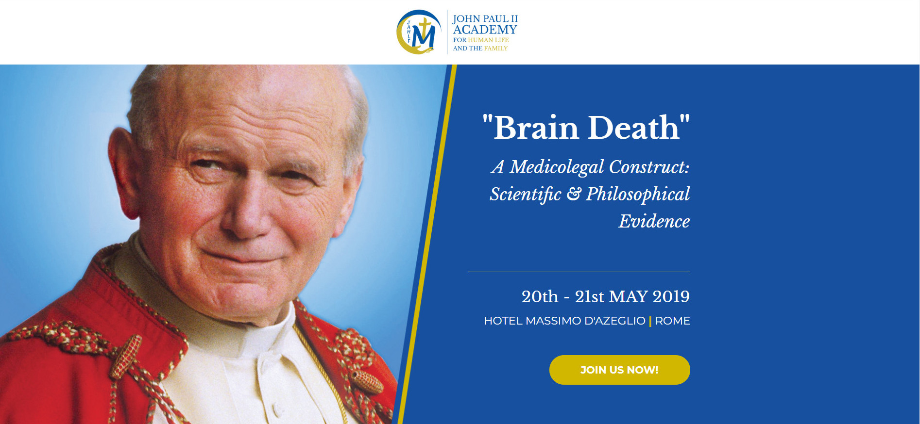 La Academia Juan Pablo II para la Vida Humana y la Familia celebrar en Roma un Congreso sobre Muerte cerebral
