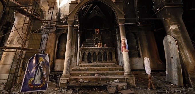 La restauracin de una iglesia profanada por ISIS es aclamada como un punto de inflexin