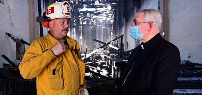 Mons. Gmez expresa su profunda tristeza por el incendio de la Misin San Gabriel Arcngel fundada por San Junpero Serra