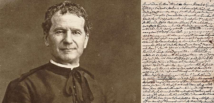 Encuentran carta manuscrita de Don Bosco de hace 135 aos