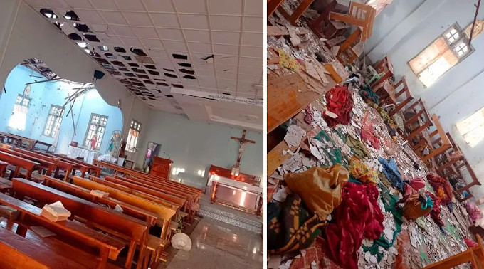 Dos mujeres mueren en el ataque con granadas a una iglesia por parte del ejrcito birmano