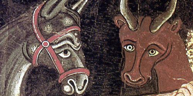 El buey y la mula en el portal de Belén