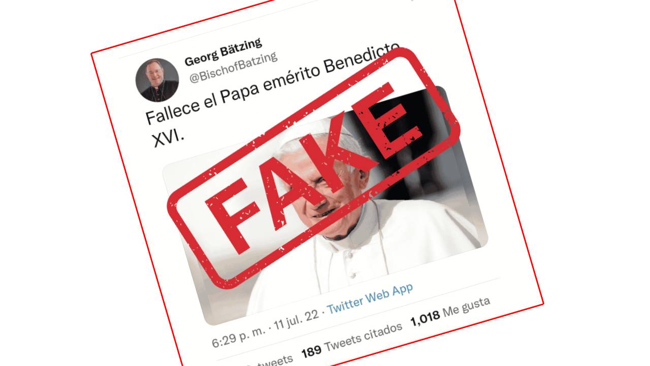 El asesino del Twitter mata durante unas horas a Benedicto XVI