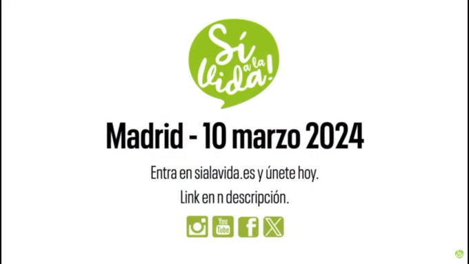 La Plataforma S a la Vida celebrar su marcha anual en Madrid el domingo 10 de marzo