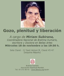 La lder de Brahma Kumaris en Espaa da una conferencia en la Sala Claret de la parroquia barcelonesa del Immaculat Cor de Maria