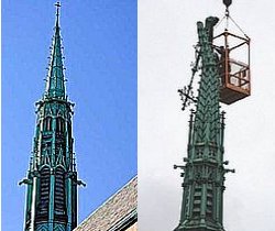 Tir Dios la cruz del templo luterano de Minepolis? 