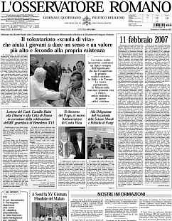 El periódico L´Osservatore Romano se leerá en las aulas italianas