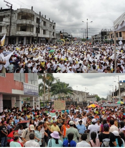 Manifestaciones a favor y en contra del nombramiento del Vicario Apostlico en Sucumbos