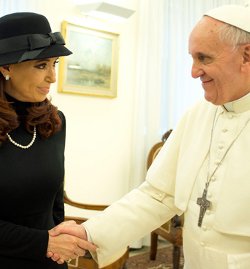 Encuentro cordial entre el Papa Francisco y la presidenta de la Repblica Argentina