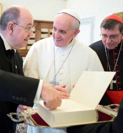 El Papa recibe en audiencia privada al presidente de los luteranos alemanes