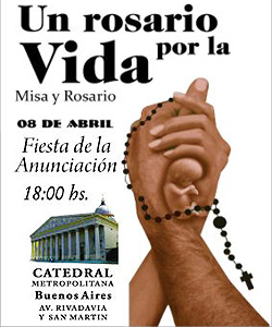 Buenos Aires: convocan un año más el Rosario y la Misa por la vida