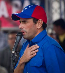 Capriles pide la mediacin de la Iglesia en el conflicto electoral venezolano