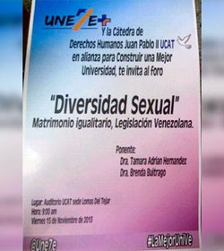 Venezuela: suspenden un evento pro matrimonio gay en la Universidad Catlica del Tchira