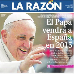 El diario La Razón asegura que el Papa visitará España en el 2015