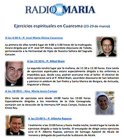 Ejercicios espirituales cuaresmales en Radio María España