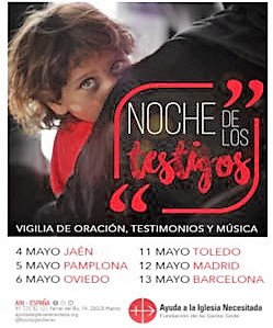 Ocho ciudades españolas celebrarán en mayo «La Noche de los Testigos»
