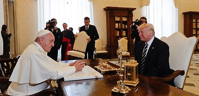 Cordial encuentro entre el papa Francisco y Donald Trump