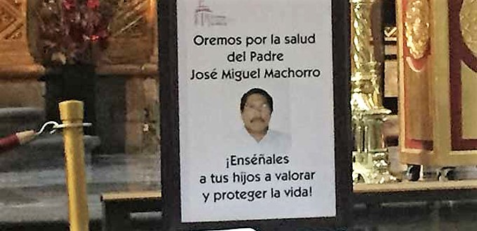 El P. José Miguel Machorro, en muerte cerebral