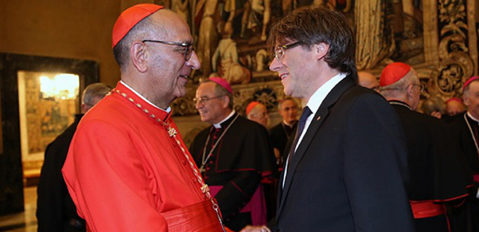 El presidente de la Generalidad abroncó al cardenal Omella tras la Misa por los atentados