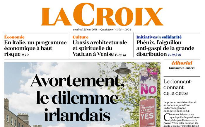 El periódico «católico» La Croix a favor del aborto en Irlanda