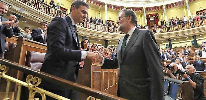 Pedro Sánchez, presidente del gobierno de España gracias a la extrema izquierda y los secesionistas