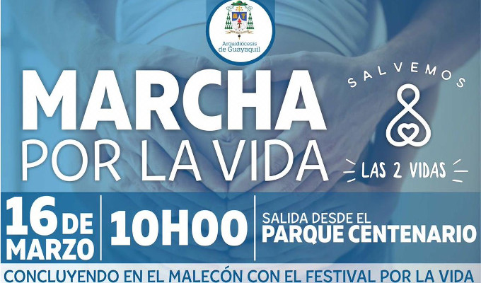 La Archidiócesis de Guayaquil celebrará su ya tradicional Marcha por la Vida