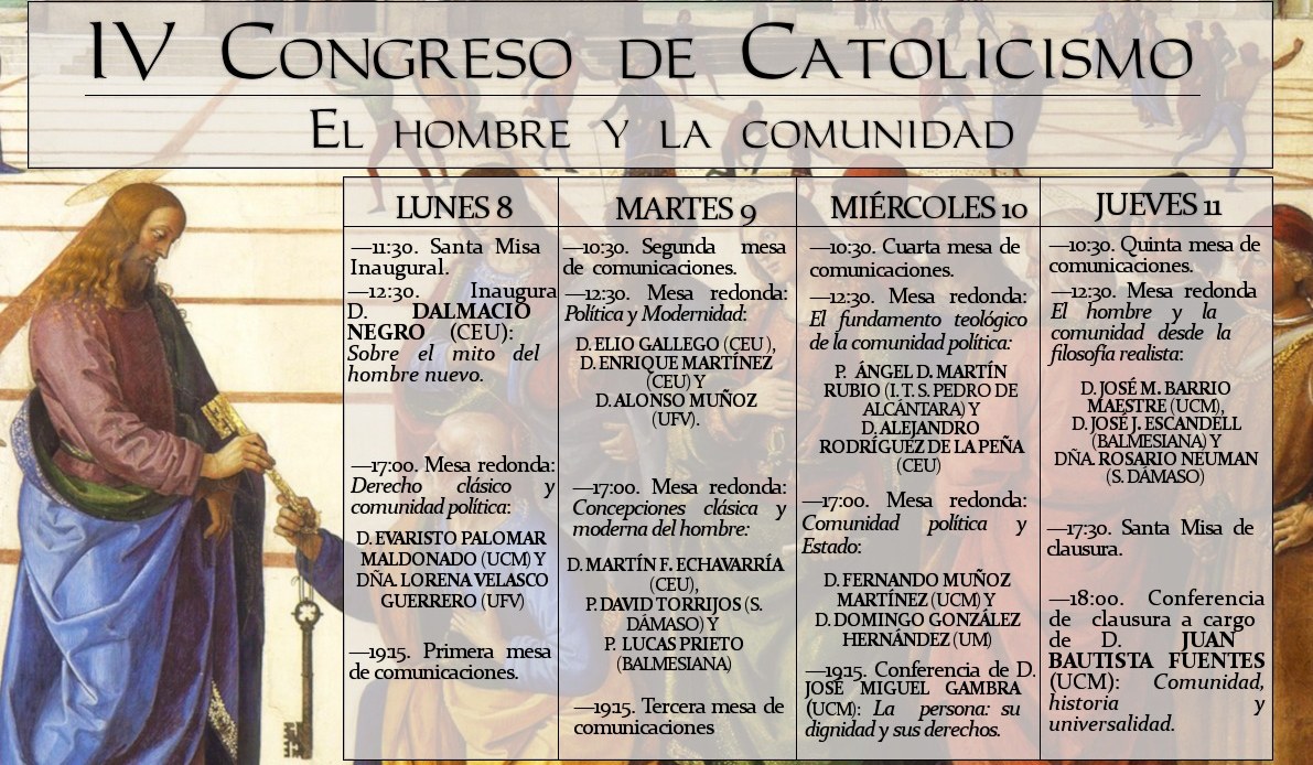 El pensamiento católico vuelve a brillar en la Universidad Complutense, «IV Congreso de Catolicismo»