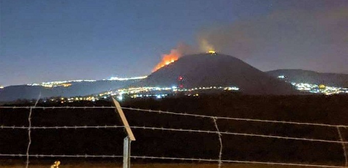 Se desató incendio forestal en el Monte Tabor cerca de la Basílica de la Transfiguración