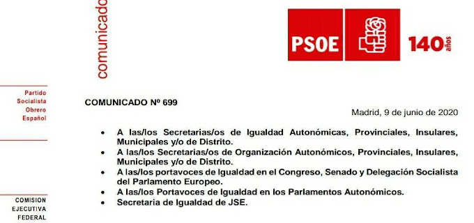 El PSOE se enfrenta a Podemos y asegura que el sexo es un hecho biolgico