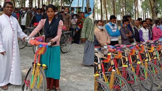 Bangladesh: el obispo de Dinajpur regala 45 bicicletas a los catequistas que sirven en su dicesis