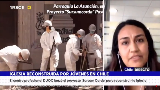Jóvenes universitarios católicos ayudan a la reconstrucción y rehabilitación de templos saqueados y quemados en Chile