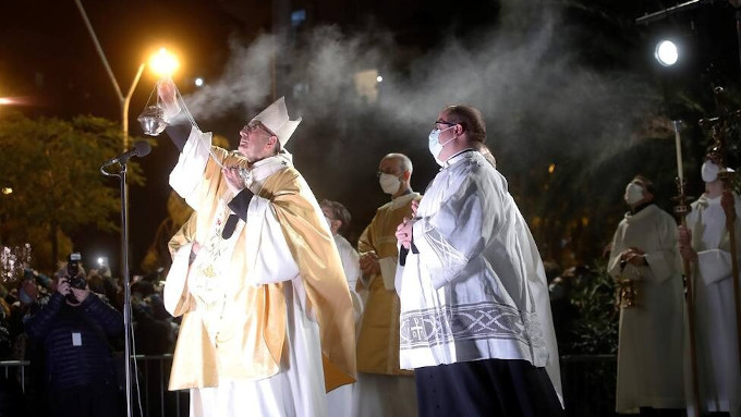 El cardenal Omella inaugura la Torre de la Virgen en la baslica de la Sagrada Familia