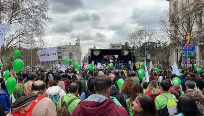 Miles de personas marcharon por la vida en Madrid