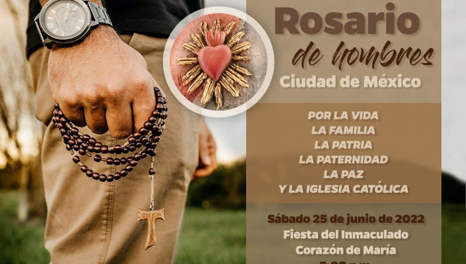 El Rosario de hombres llega a la capital de Mxico el sbado 25 de junio, el da del Inmaculado Corazn de Mara