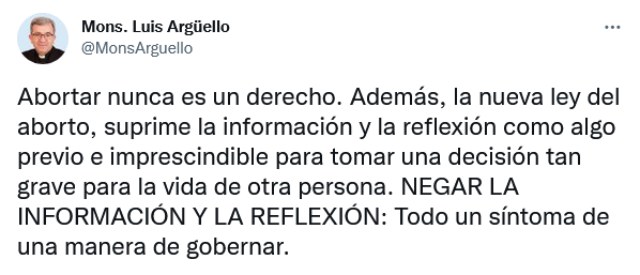 Mons. Argello ante la aprobacin de nueva ley: abortar nunca es un derecho