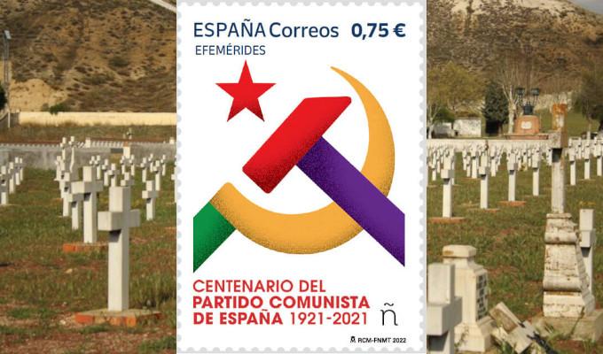 Correos dedica un sello al PCE por el centenario de su fundación y cuenta una historia falsa del comunismo en España
