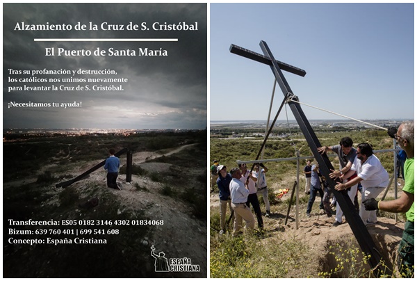 Jaime Cano, ante cruz profanada en El Puerto de Sta María: «La repararemos y elevaremos otra más grande»
