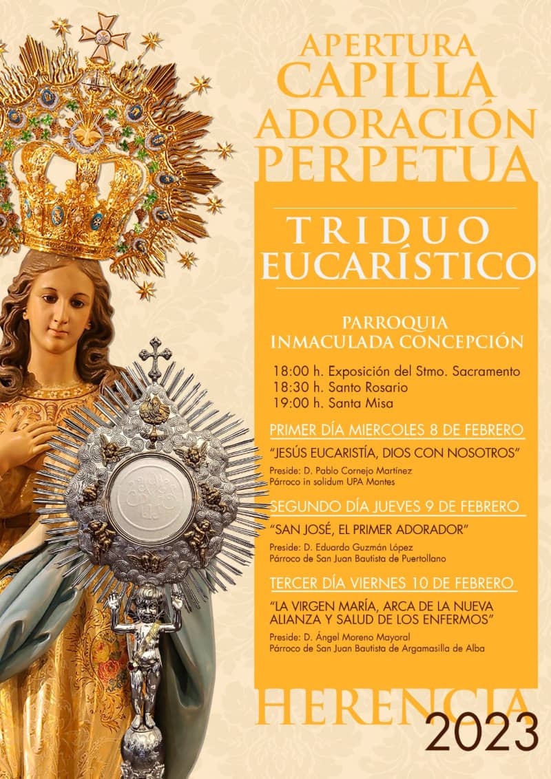 Triduo eucarístico en Herencia. Apertura de la Capilla de Adoración Perpetua