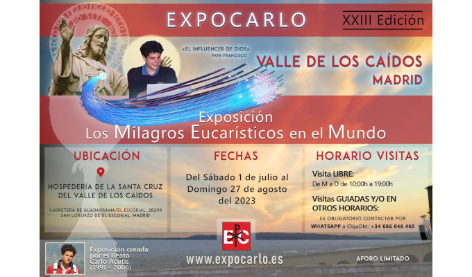 El Valle de los Caídos acoge este verano la Exposición Internacional «Los Milagros Eucarísticos en el Mundo»
