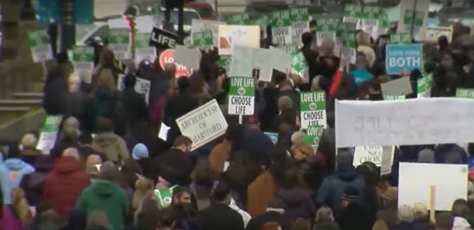 Manifestacin y marcha por la vida de personas pro-vida de Connecticut