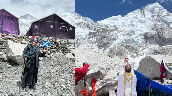 Un sacerdote escocés celebró la Santa Misa a los pies del Everest Un sacerdote escocés celebró la Santa Misa a los pies del Everest