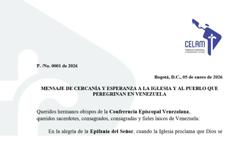 El CELAM expresa su solidaridad con la Iglesia en Venezuela